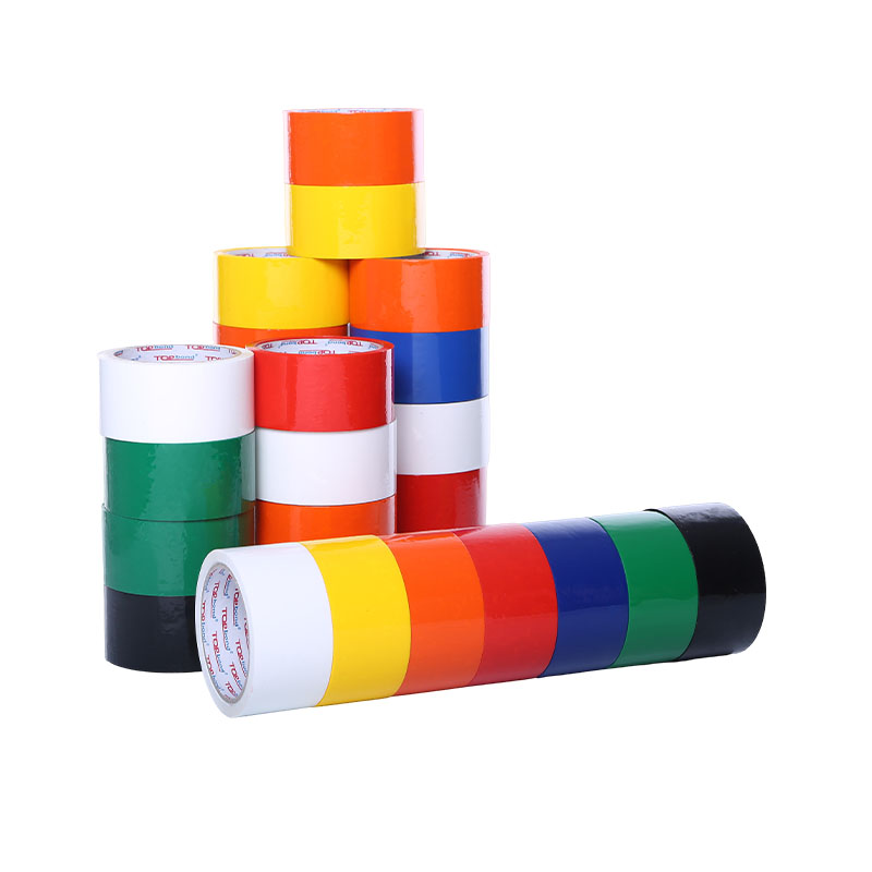 How does colored low noise packing tape ensure the safety of goods with its strong adhesion and high strength?