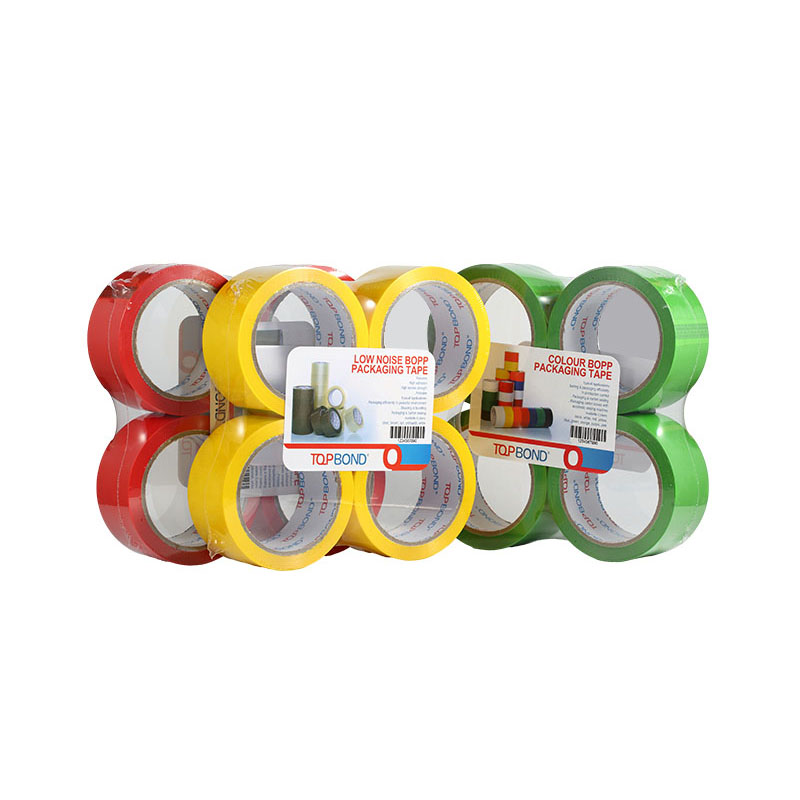 How does surface treatment of colored low noise packing tape enhance its anti-slip performance?